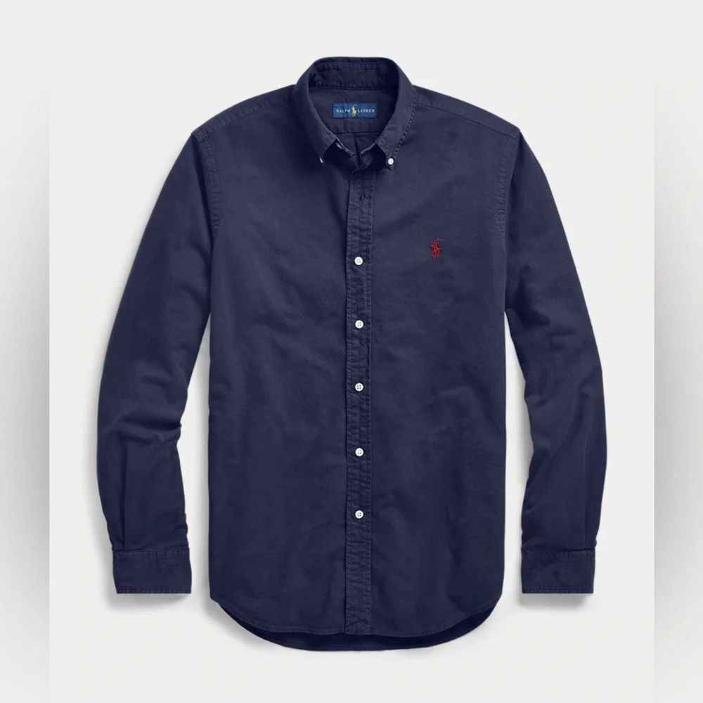 NWT• Polo Ralph Lauren Men's Garment-Dyed Oxford Shirt. RL Navy Blue, 2XL